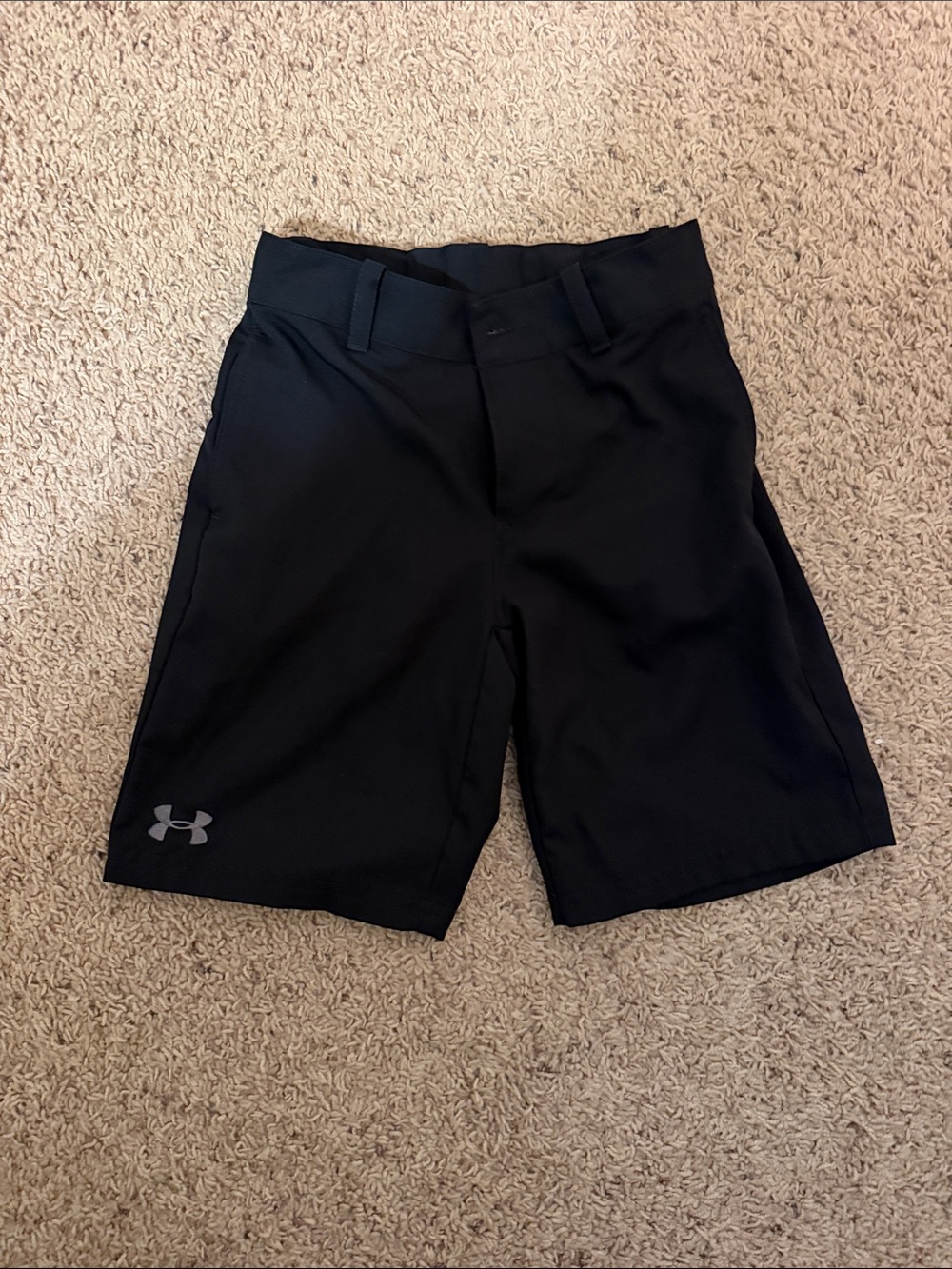 Under Armour Black Athletic Golf Shorts with Reflective Logo